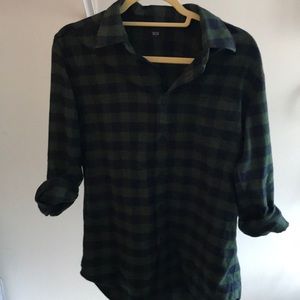 Green and blue flannel